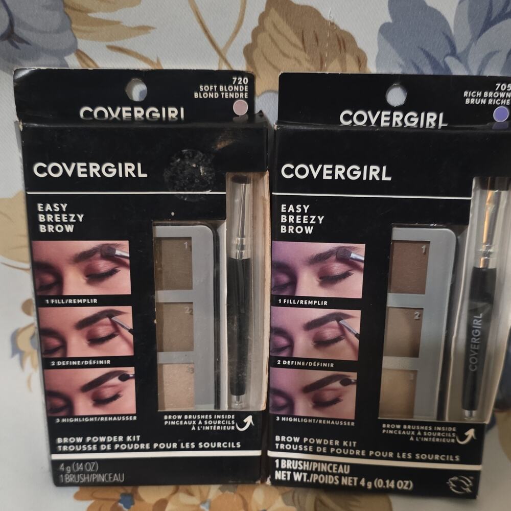 COVERGIRL Easy Breezy Brow Powder Kit Soft Blonde & Rich Brown with Brush - Picture 2 of 4
